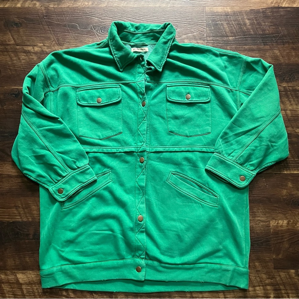 Free people we the free Dawson chore jacket Shacket green OB1762705 boho medium